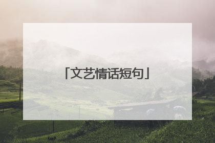 文艺情话短句