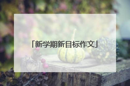 新学期新目标作文
