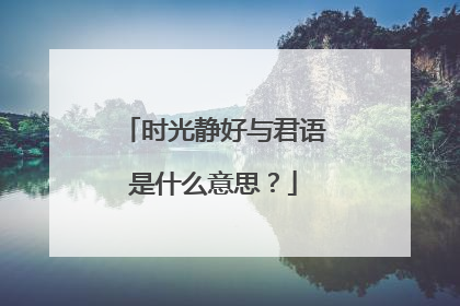 时光静好与君语是什么意思?