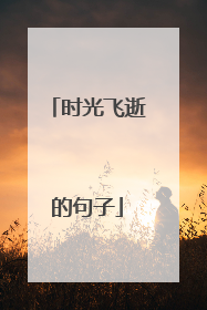 时光飞逝的句子