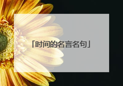 时间的名言名句