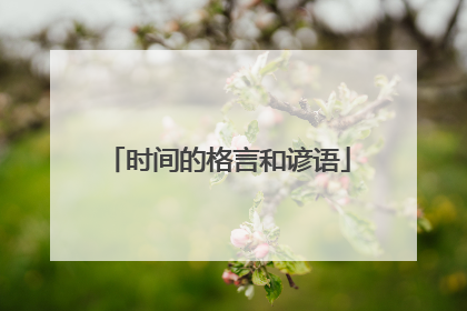 时间的格言和谚语