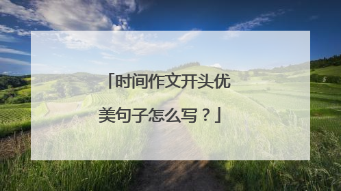 时间作文开头优美句子怎么写?