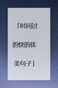 时间过的快的优美句子