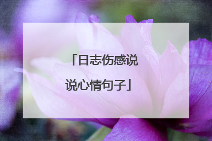 日志伤感说说心情句子