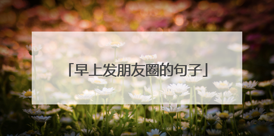 早上发朋友圈的句子