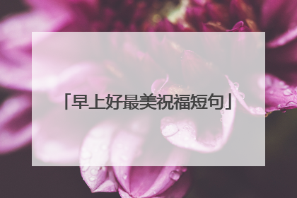 早上好最美祝福短句