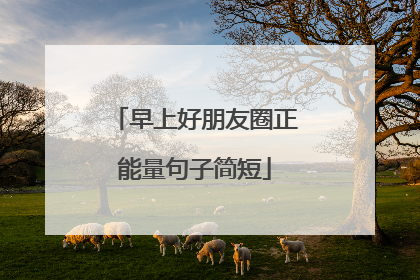 早上好朋友圈正能量句子简短