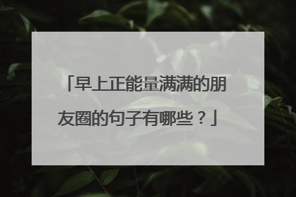 早上正能量满满的朋友圈的句子有哪些?