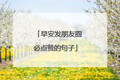 早安发朋友圈必点赞的句子
