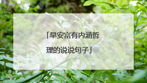 早安富有内涵哲理的说说句子