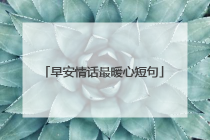 早安情话最暖心短句