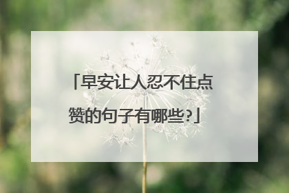 早安让人忍不住点赞的句子有哪些?