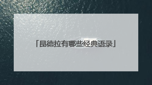 昆德拉有哪些经典语录