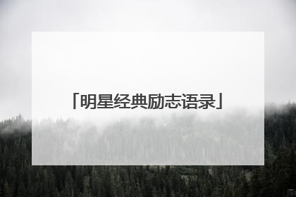 明星经典励志语录