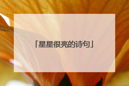 星星很亮的诗句