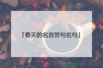 春天的名言警句名句