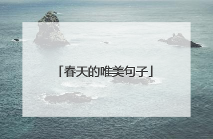春天的唯美句子