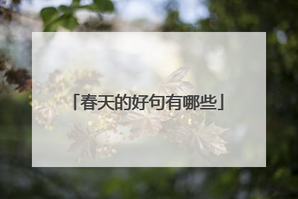 春天的好句有哪些