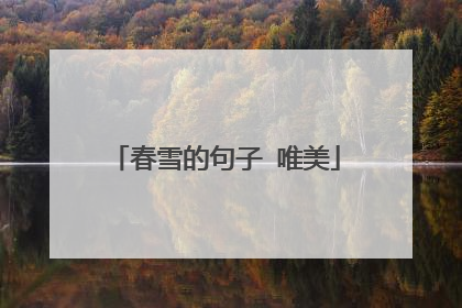 春雪的句子 唯美