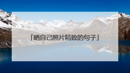 晒自己照片精致的句子