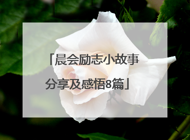 晨会励志小故事分享及感悟8篇