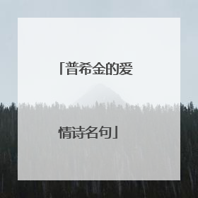 普希金的爱情诗名句