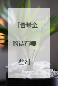 普希金的诗有哪些?