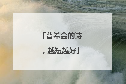 普希金的诗,越短越好