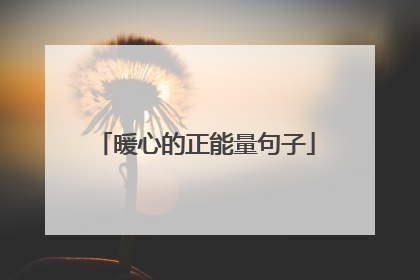 暖心的正能量句子