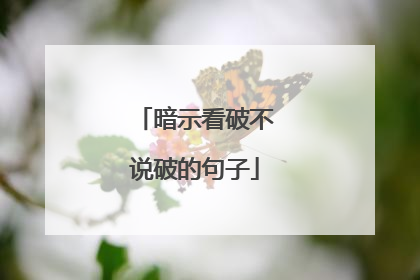 暗示看破不说破的句子