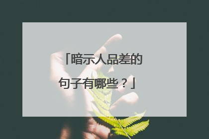 暗示人品差的句子有哪些?