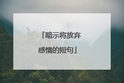 暗示将放弃感情的短句