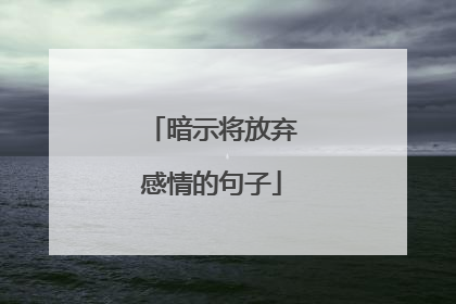 暗示将放弃感情的句子