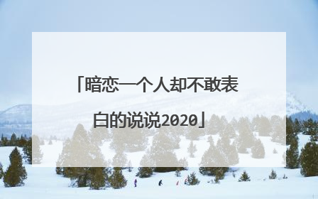 暗恋一个人却不敢表白的说说2020