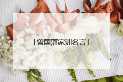 曾国藩家训名言