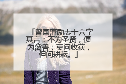 曾国藩励志十六字真言:不为圣贤,便为禽兽;莫问收获,但问耕耘。