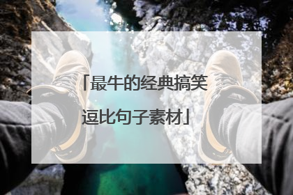 最牛的经典搞笑逗比句子素材