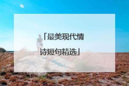 最美现代情诗短句精选