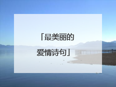 最美丽的爱情诗句