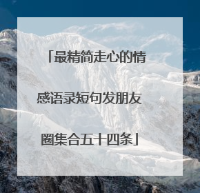 最精简走心的情感语录短句发朋友圈集合五十四条