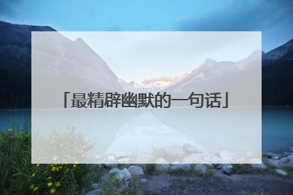 最精辟幽默的一句话