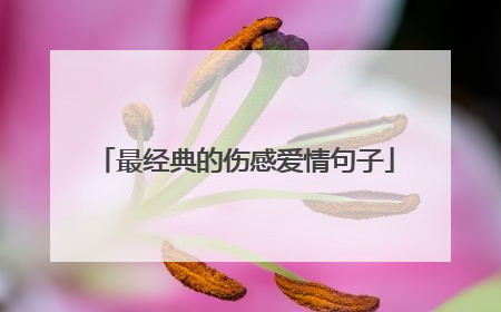 最经典的伤感爱情句子