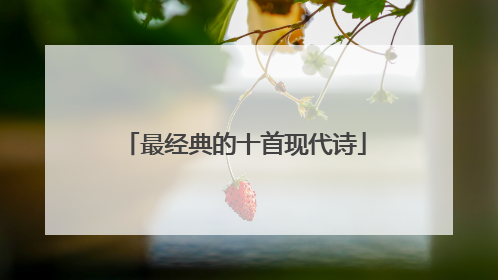 最经典的十首现代诗