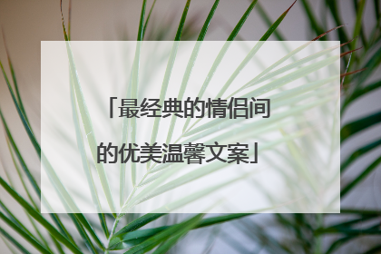 最经典的情侣间的优美温馨文案