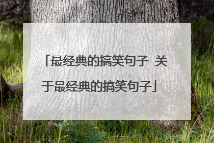 最经典的搞笑句子 关于最经典的搞笑句子