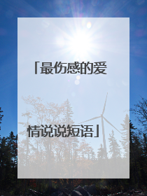 最伤感的爱情说说短语