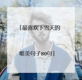 最喜欢下雪天的唯美句子80句