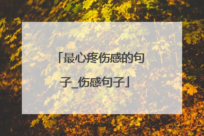 最心疼伤感的句子_伤感句子