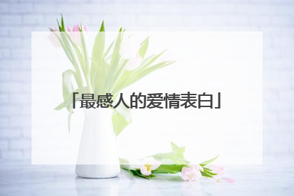 最感人的爱情表白